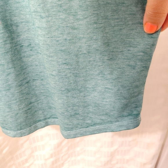 Wild Kiss Butterfly T-shirt Top Teal Sun Moon Celestial V-neck Strip Neckline - Picture 8 of 12